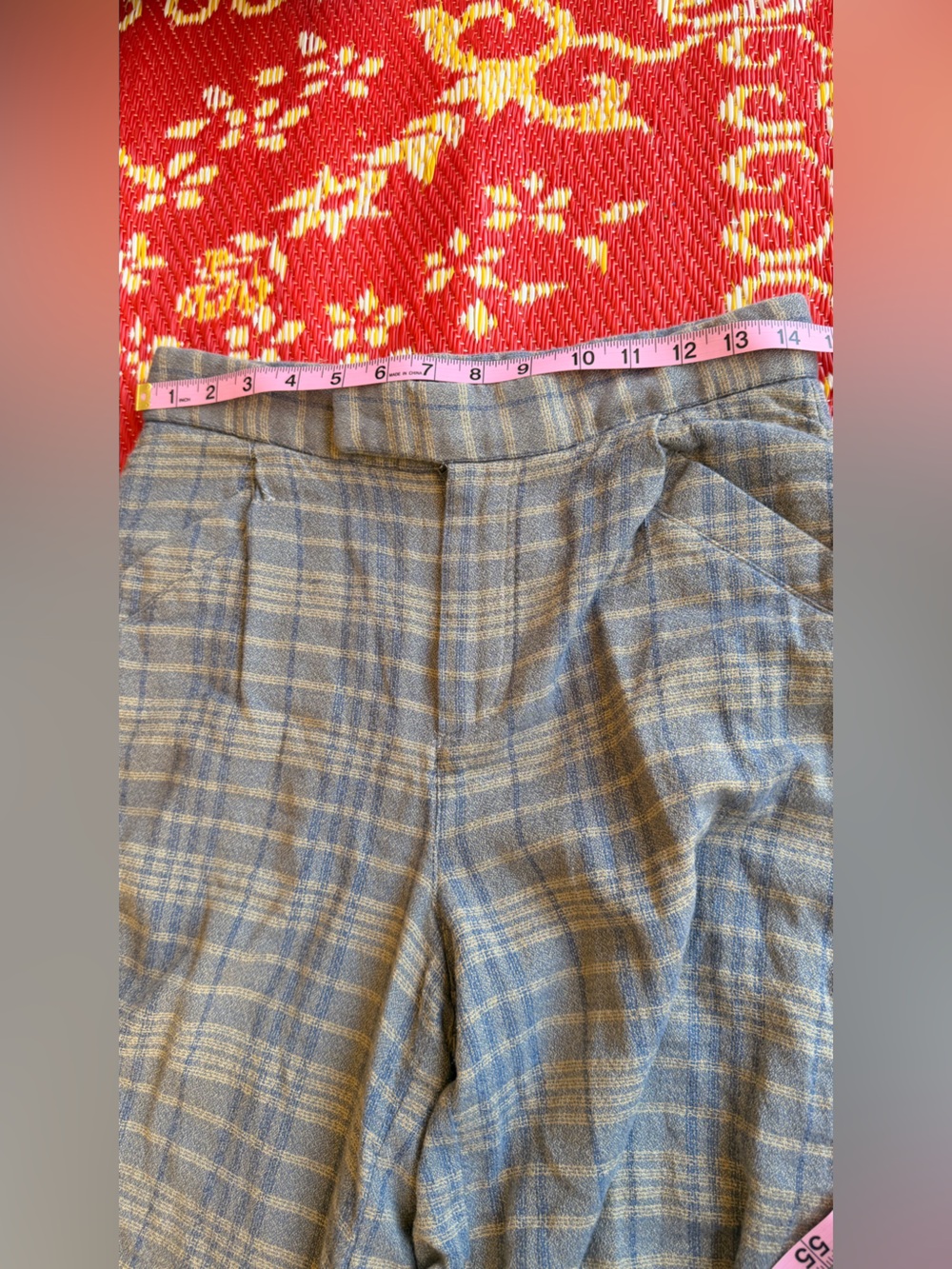 Free People Tegan Plaid Barrel Wide-Leg Relaxed Trouser Pants Sz 6 - Picture 6 of 10